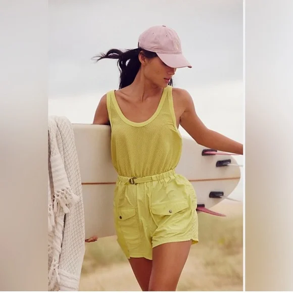 NEW Free People Movement Pacific Coast Hike Onesie Romper Green - Picture 2 of 6